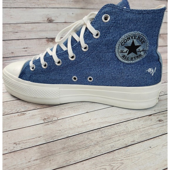 CONVERSE Women's Chuck Taylor All Star Lift Denim Jeans  Ortholite Insole 10.5 - Picture 2 of 16